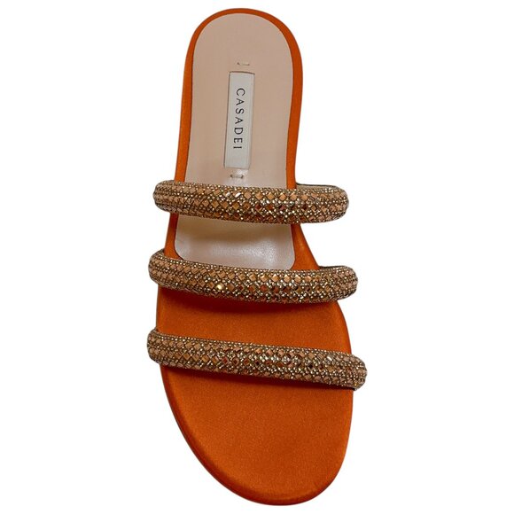 Casadei Honey Topaz Satin Stratosphere Sandals - Picture 4 of 10